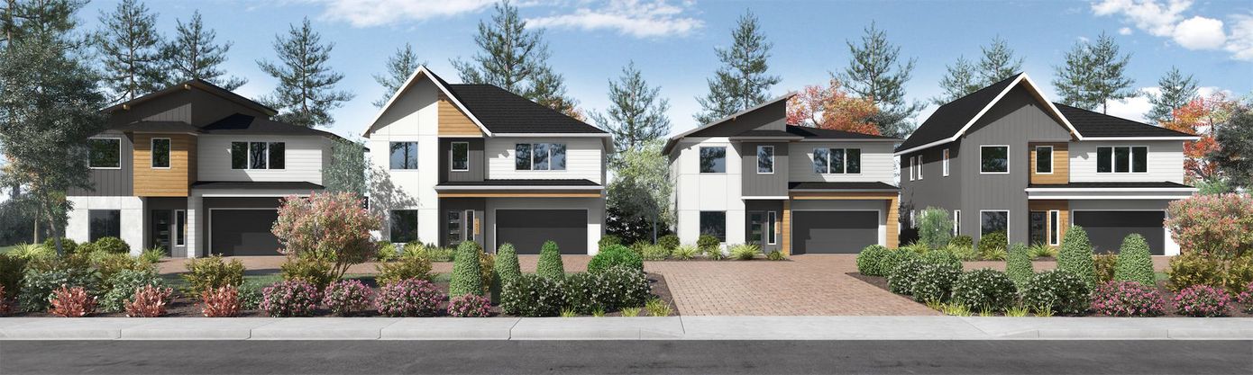 an artist 's impression of a row of houses in a residential area .