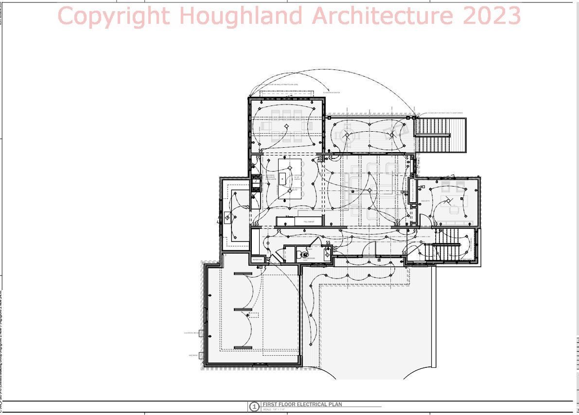 A black and white floor plan of a house.