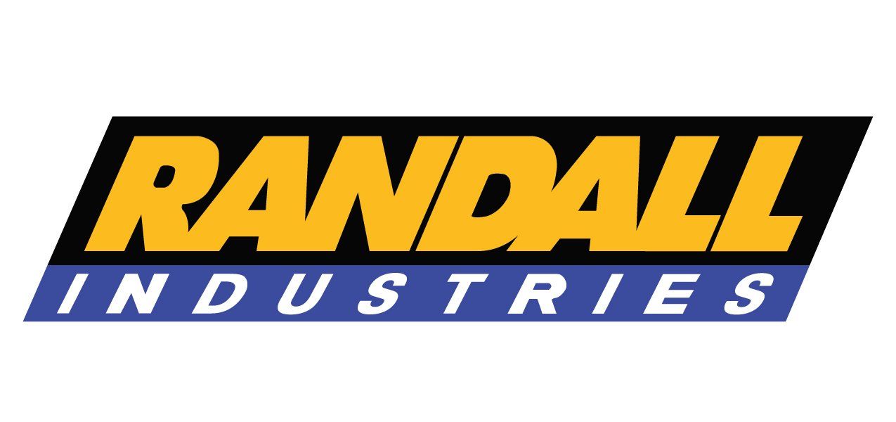 The randall industries logo is yellow and black on a white background.