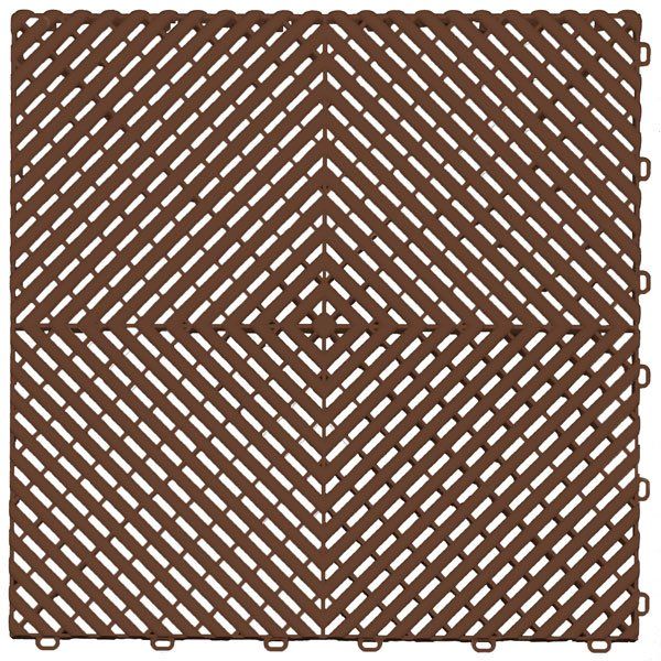 A brown plastic tile with a diamond pattern on it.