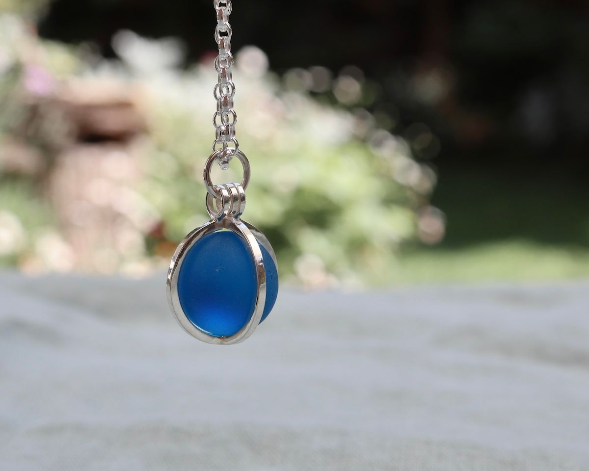 Aqua Sea Glass Ring