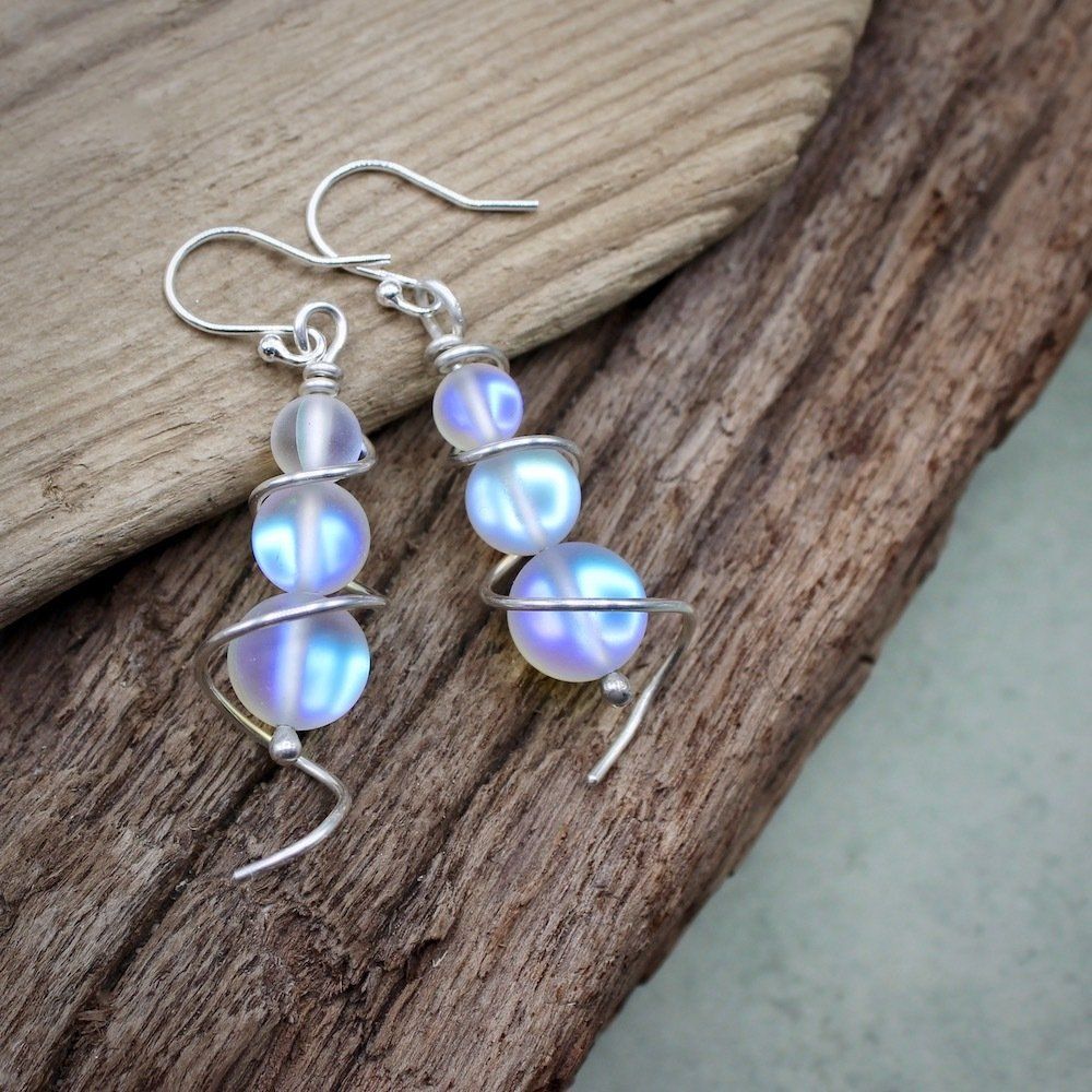 ‘Mermaid’ Glass & Sterling Silver Earrings