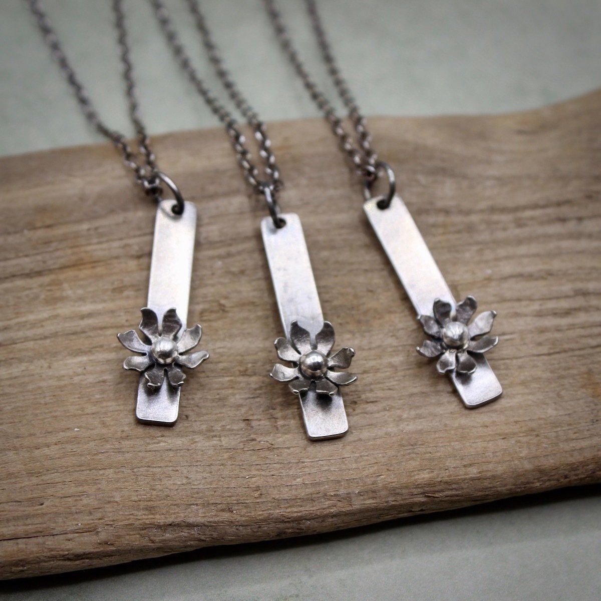 Sterling Silver Flower Pendant Necklace