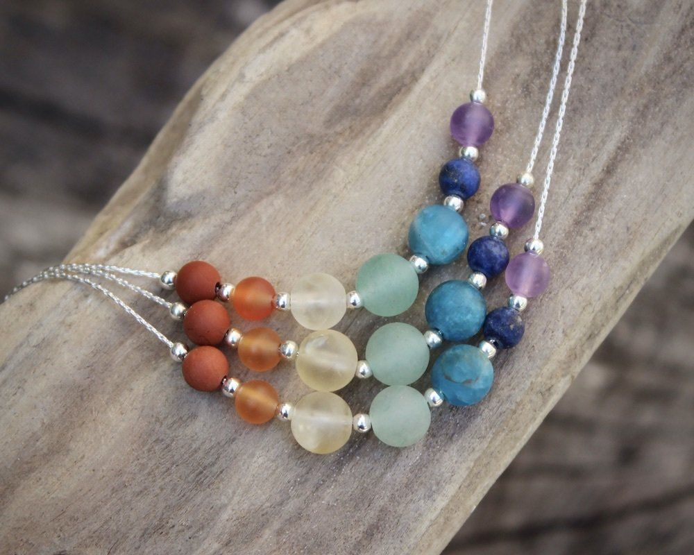 Rainbow Gemstone & Sterling Silver Necklace