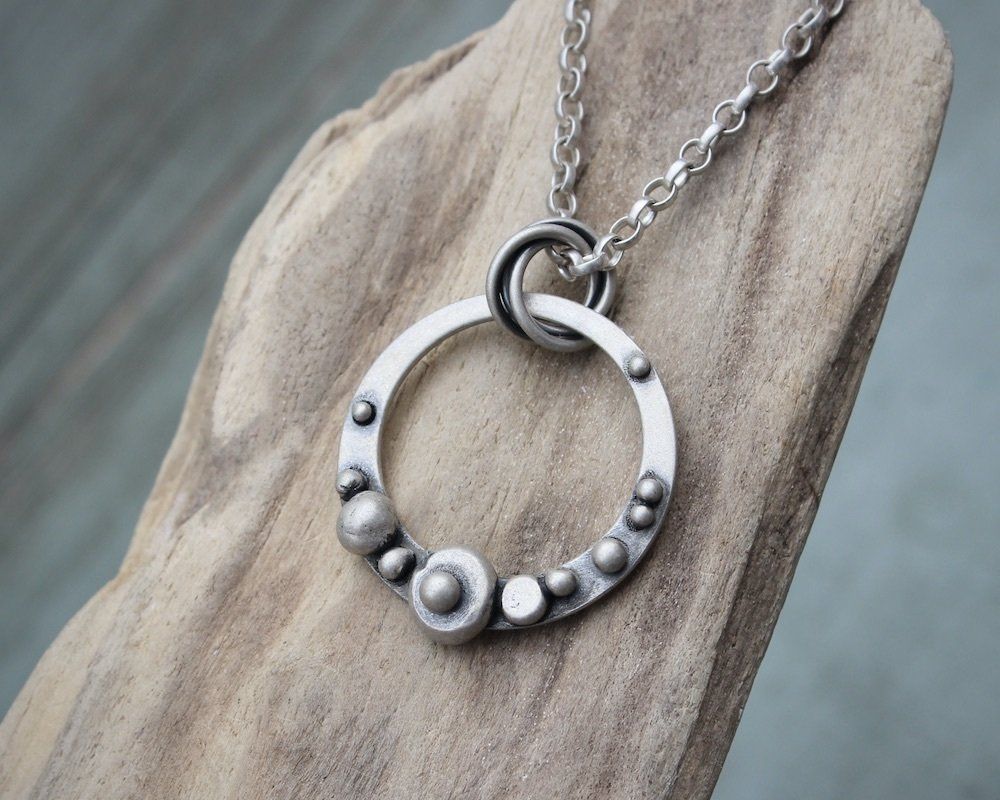 Silver 'Bubble' Satin Finish Pendant