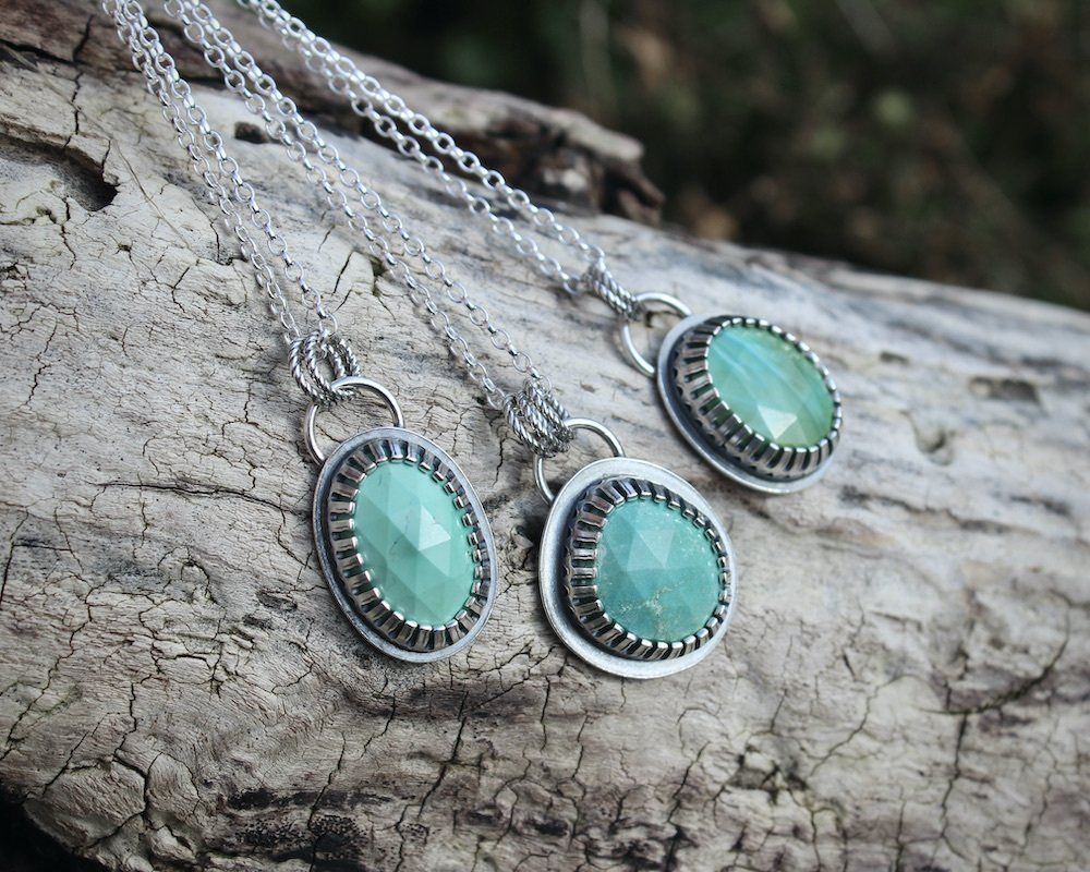 Chunky Turquoise & Sterling Silver Pendant