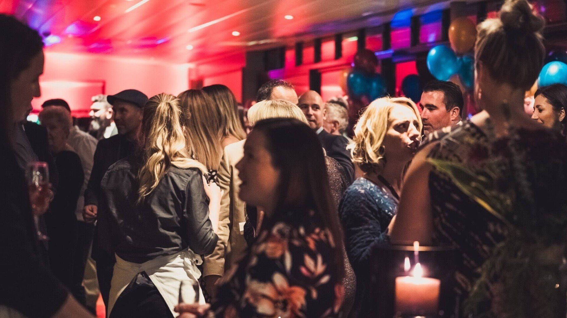 Mood lighting setup for birthday party