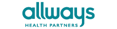 The always health partners logo is blue and white on a white background.