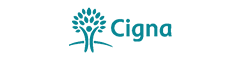 The logo for cigna is a tree with leaves and branches.