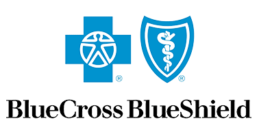 The blue cross blue shield logo has a cross and a shield with a caduceus on it.