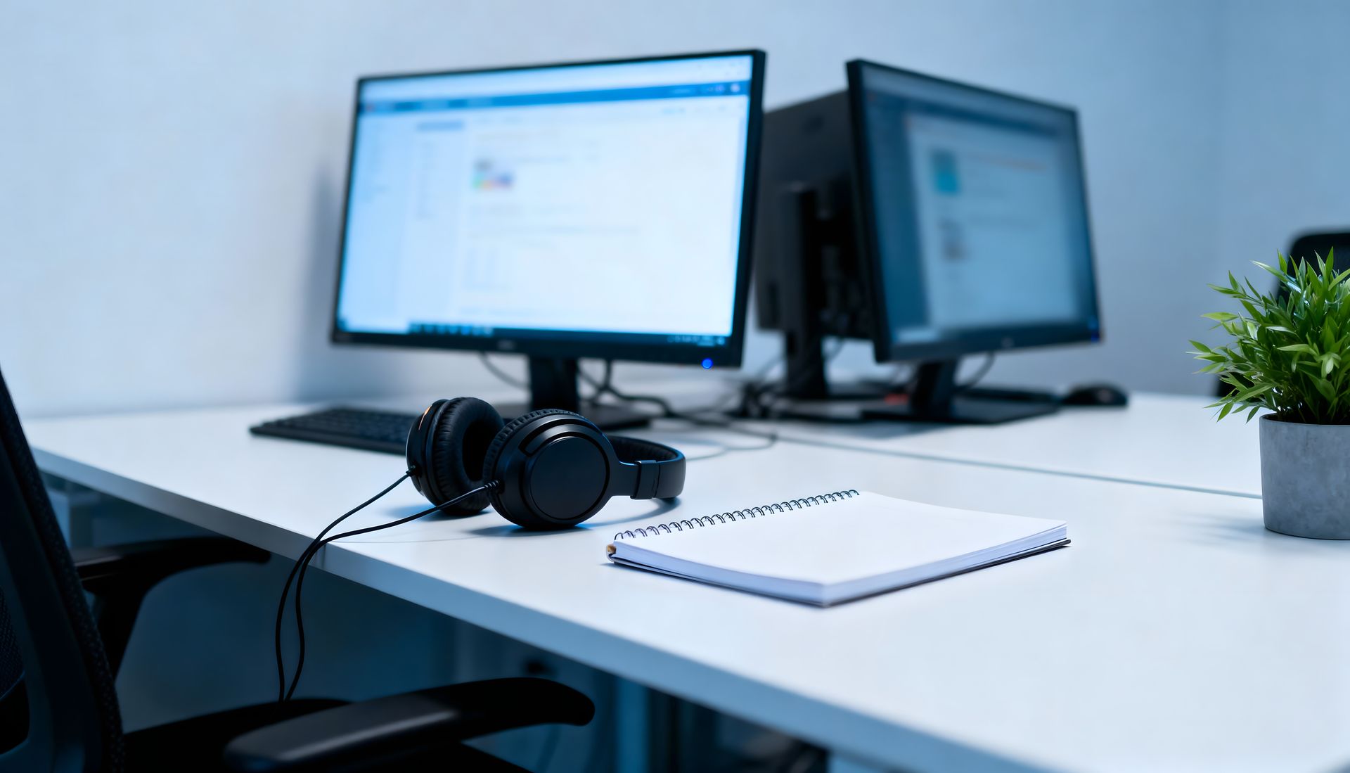 Small business office setting for a Grand Rapids, Michigan business.