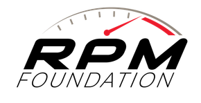 The logo for the rpm foundation has a speedometer on it.