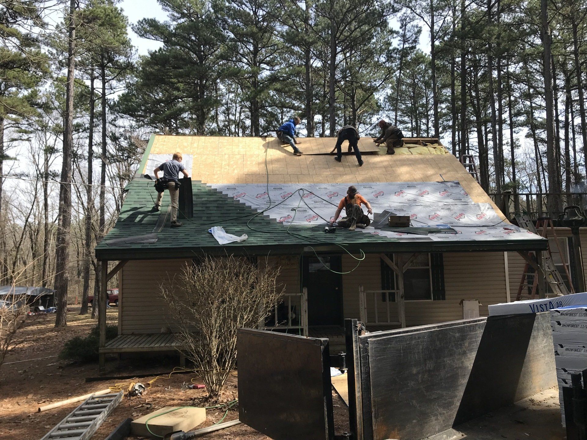 cabin roof replacement in progress 4