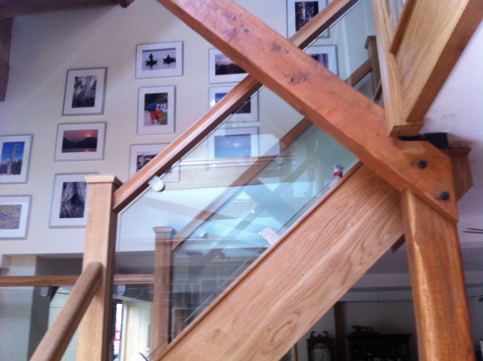glass adjoining the staircase