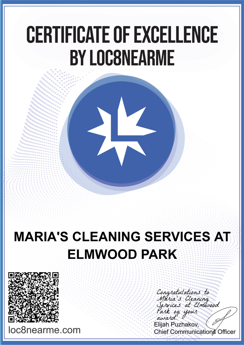 Certificate Of Excellence — Elmwood Park, IL — Maria's Cleaning Services at Elmwood Park