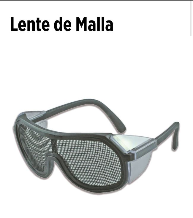 Un par de gafas de seguridad llamadas lente de malla.