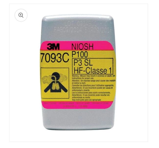 Un contenedor de 3m niosh p100 p3 sl hf clase 1