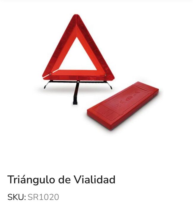 Una imagen de un triángulo rojo que dice triángulo de carretera