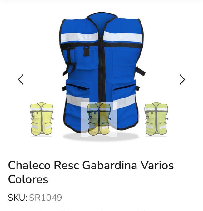 A picture of a blue chaleco resc gabardina varios colores