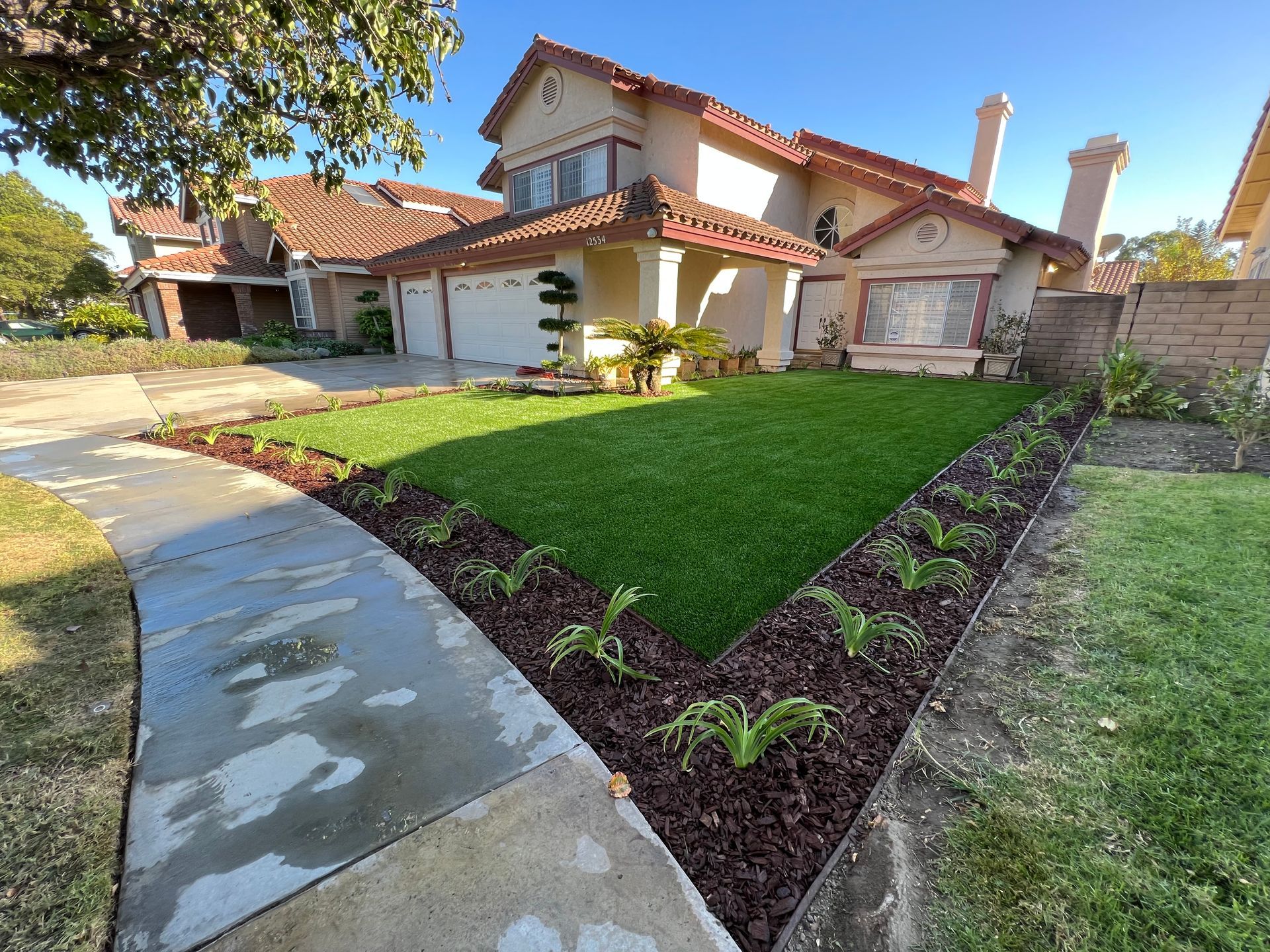 Westminster yard after artificial grass installation