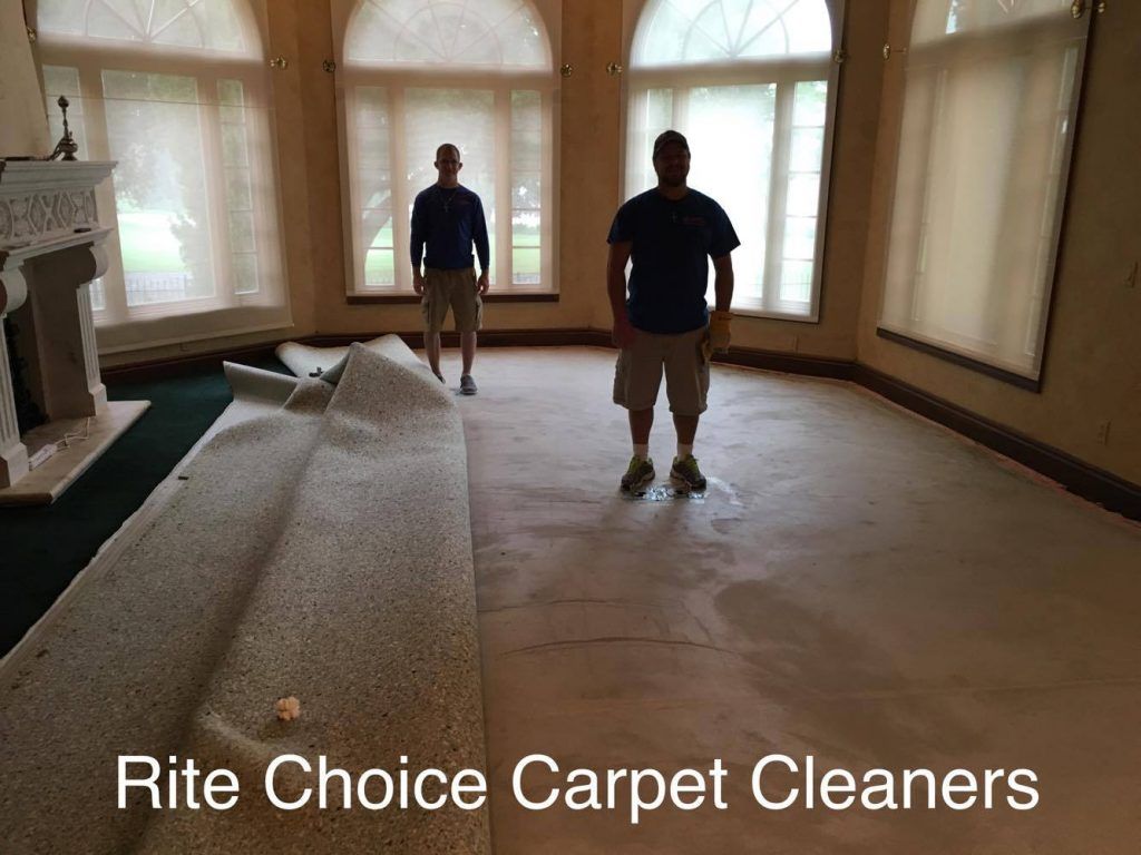 Before Image of an Old Carpet Being Removed