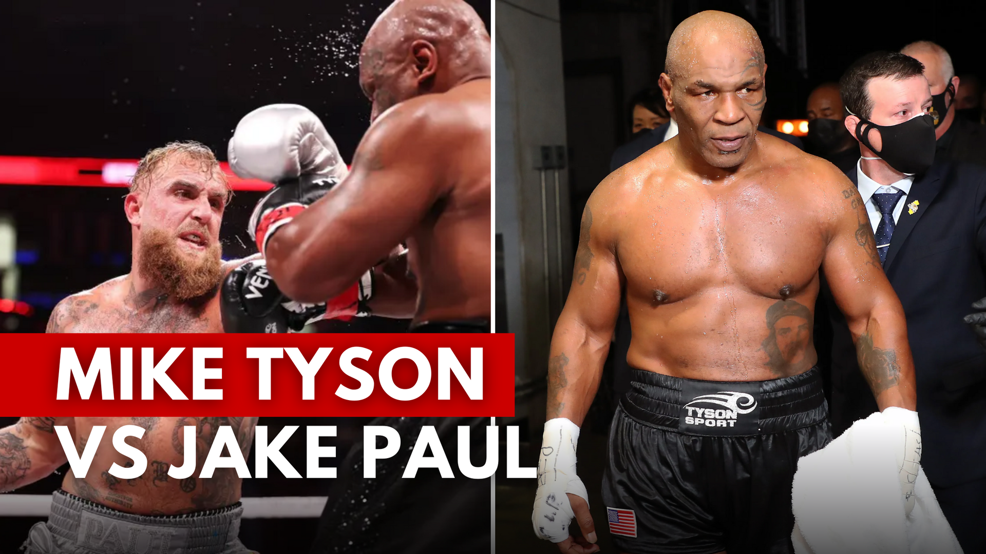 Mike tyson and jake paul are fighting in a boxing match.