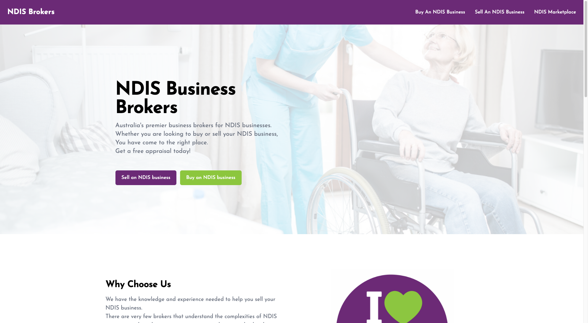 screenshot of NDISbrokers.com website