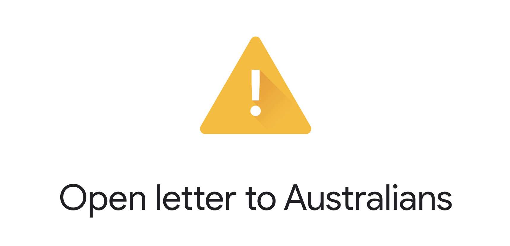 Open Letter to Australians