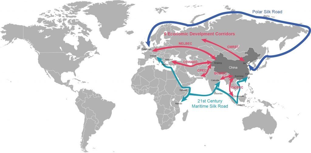 A map of the world with arrows pointing to different countries