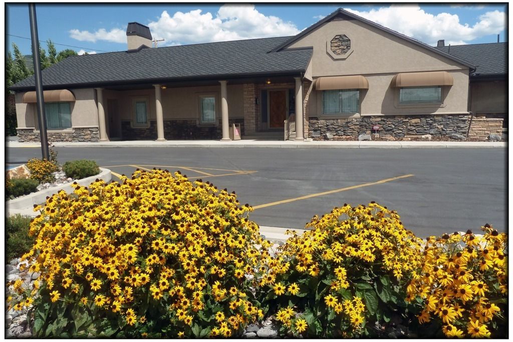 Interior and exterior photos of Holbrook Mortuary in Millcreek Utah.