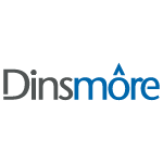 The dinsmore logo is blue and black on a white background.