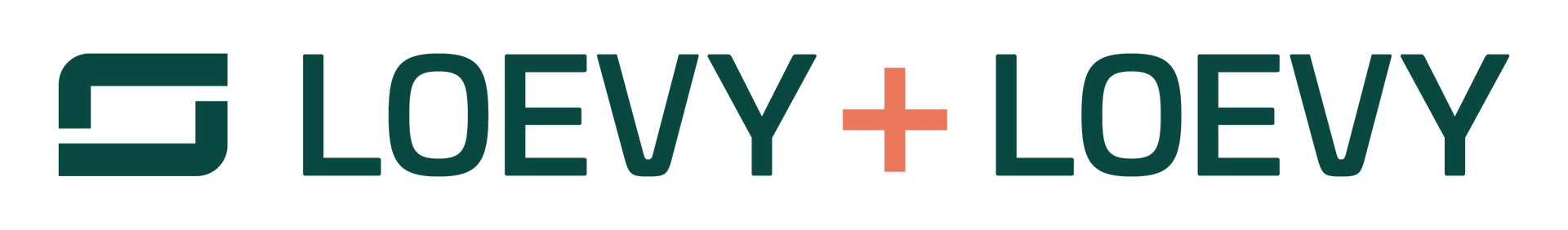 A logo for loevy and loevy with a red cross