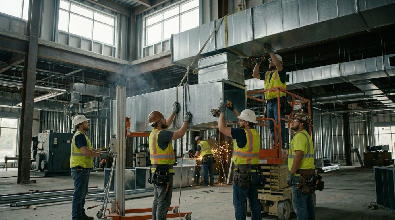 Service technicians working together