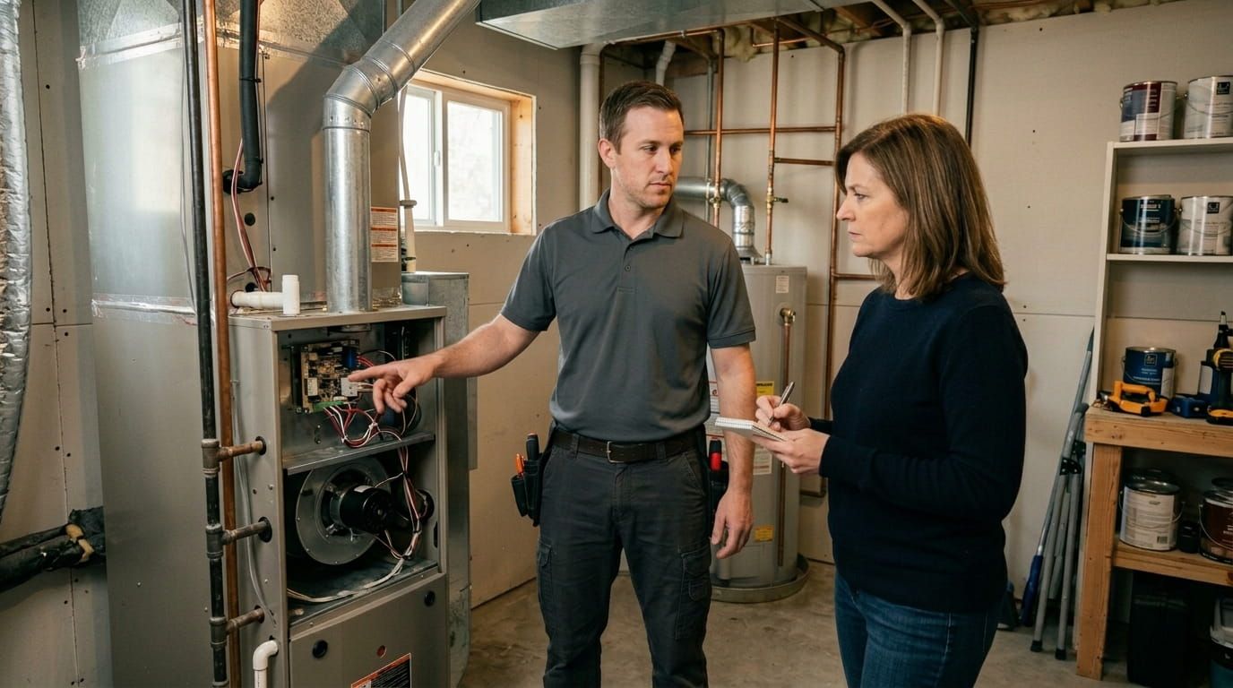 HVAC technician servicing cooling equipment