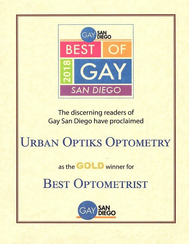 2018 Best of Gay San Diego Award for Best Optometrist