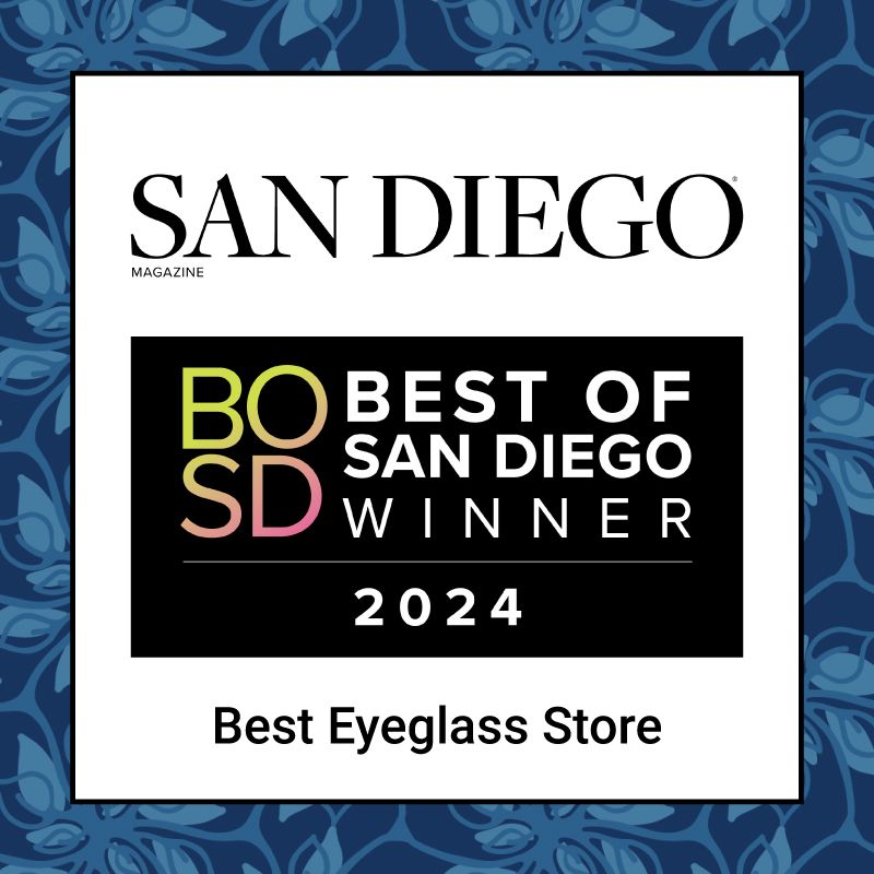  2024 San Diego Magazine Best of San Diego Award for best eyeglass store