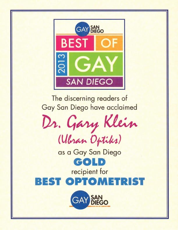2013 Best of Gay San Diego Award for Best Optometrist
