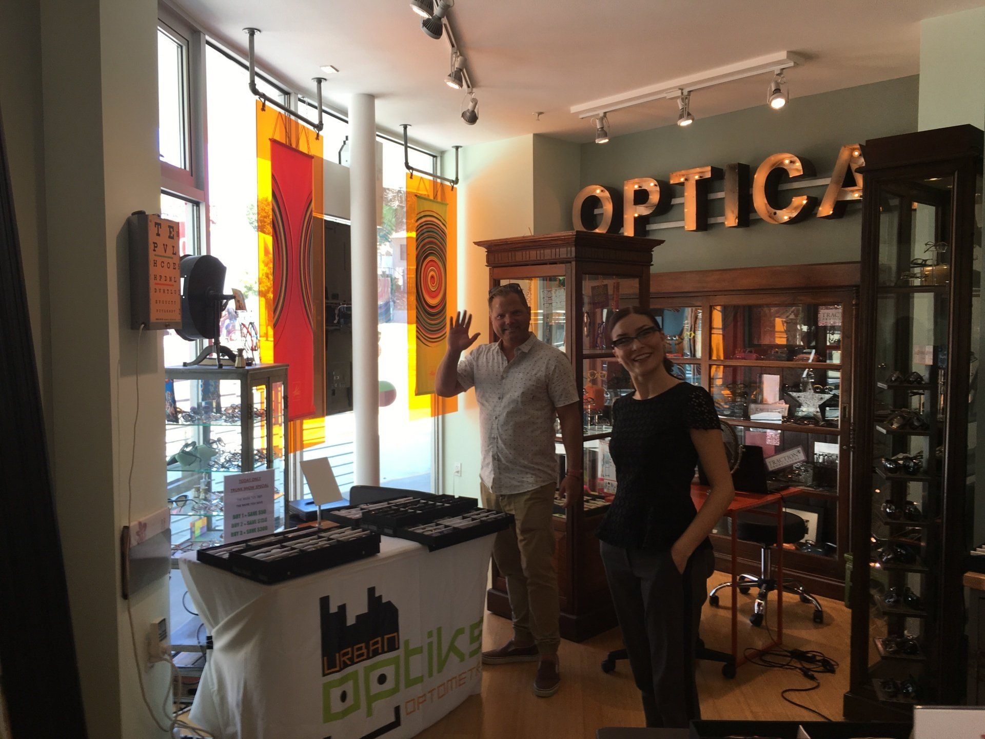 People standing inside venue at Gold & Wood and Tom Davies Trunk Show