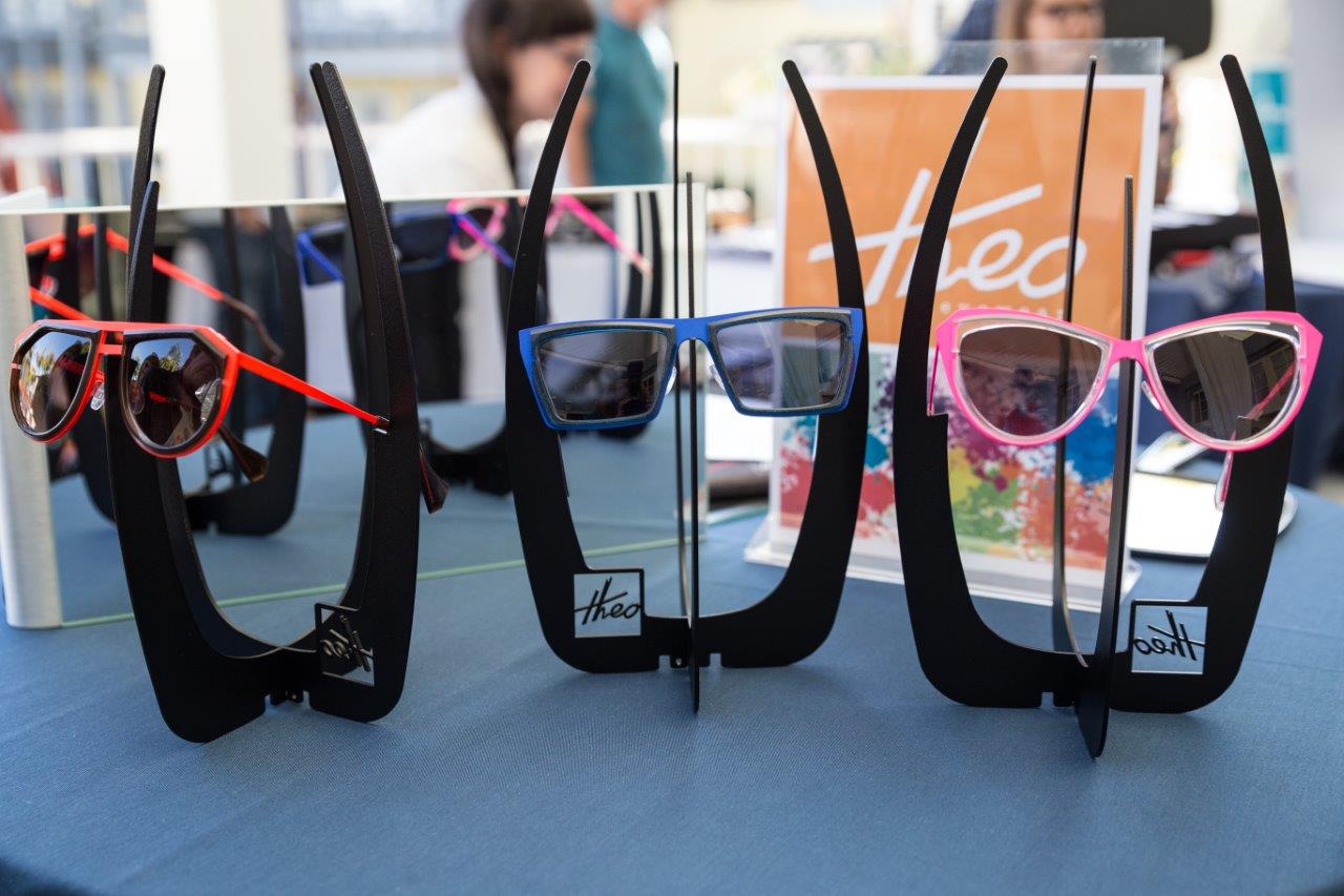 Display of colorful Theo frames at Raise Your Glasses 2018 Event