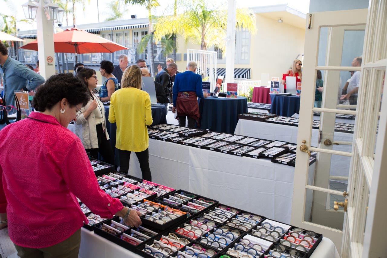 View of outdoor tabletop frameline displays at Raise Your Glasses 2018 Event