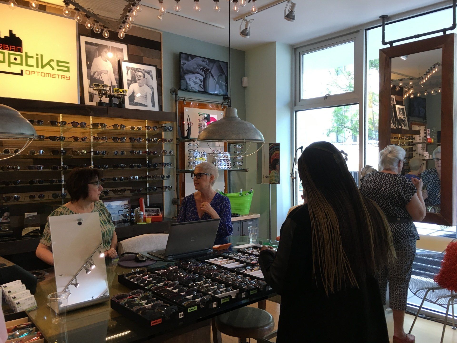 People shopping at Urban Optiks Optometry during 2017 Francis Klein Trunk Show