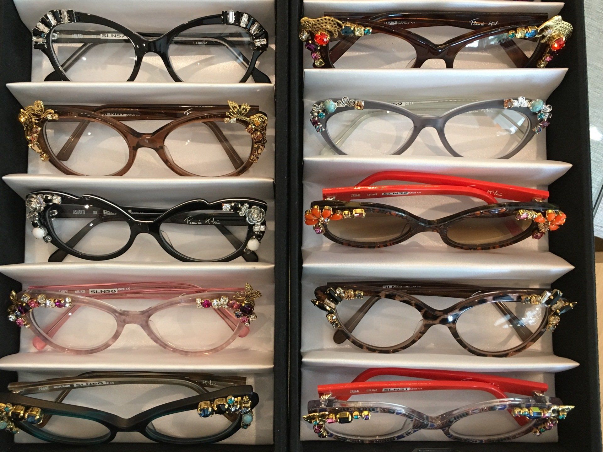 Francis Klein frames on display at 2017 Francis Klein Trunk Show