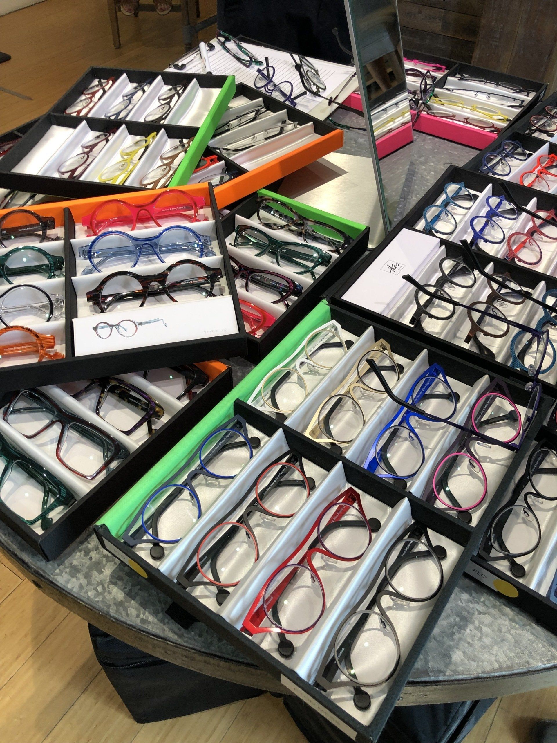 Display of Theo frames at Theo Trunk Show Event
