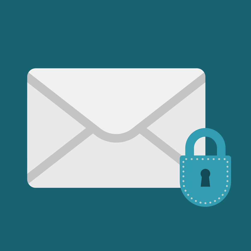 Envelope icon with a lock in the lower right corner