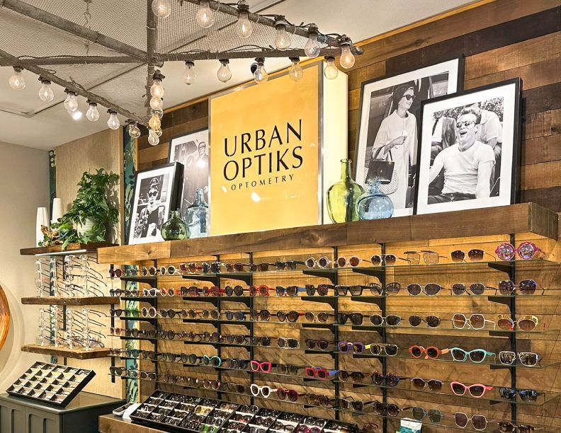 Interior view of Urban Optiks Optometry's boutique space