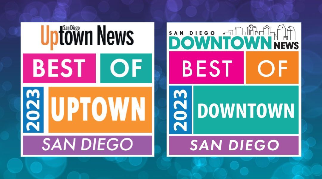 Logos for the Best of San Diego award from San Diego Uptown & Downtown News