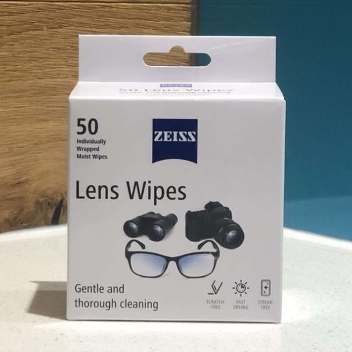 A box of ZEISS Disposable Lens Wipes