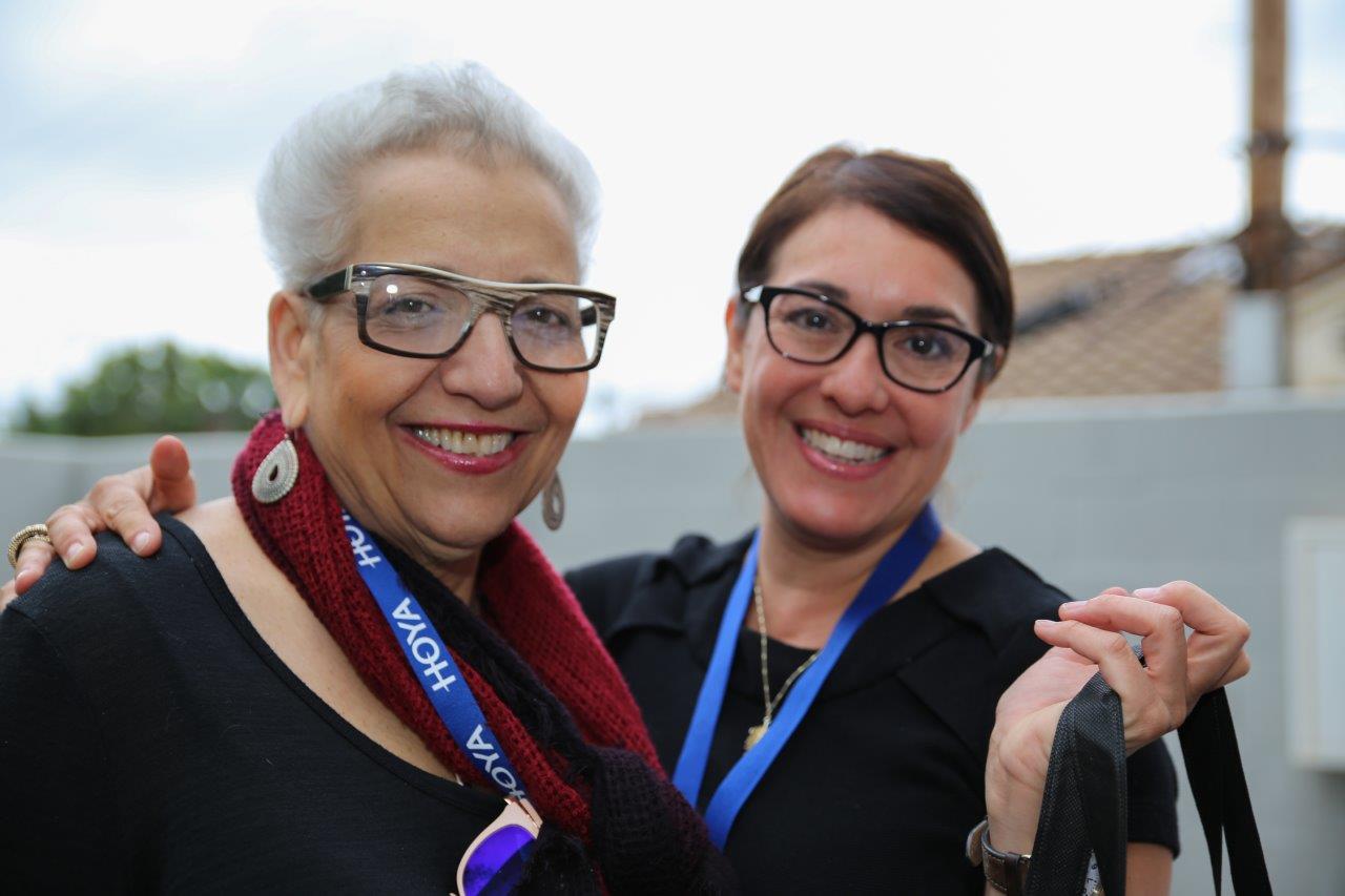 2 smiling modeling framelines at Raise Your Glasses 2017 at Urban Optiks Optometry