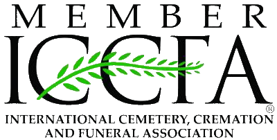 The logo for the international cemetery , cremation and funeral association.
