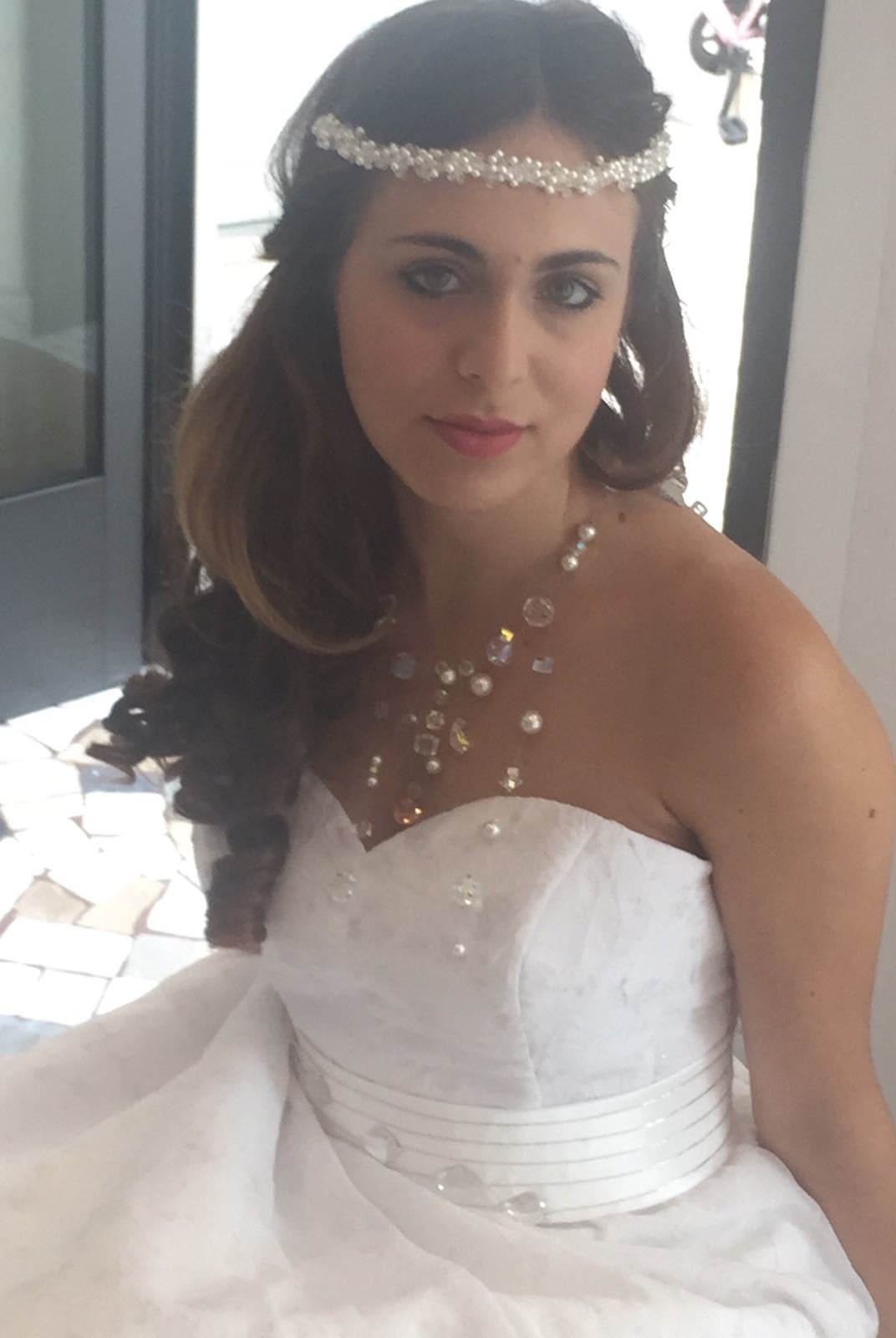 Abito da sposa modello Gioia, dettaglio sul busto